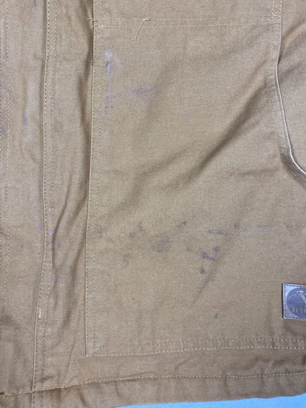 Berne Mens Tan Work Jacket XL Regular Cotton Shell Corduroy Collar Insulated